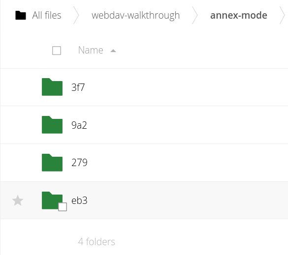 Screenshot of web interface showing a filetree mode sibling